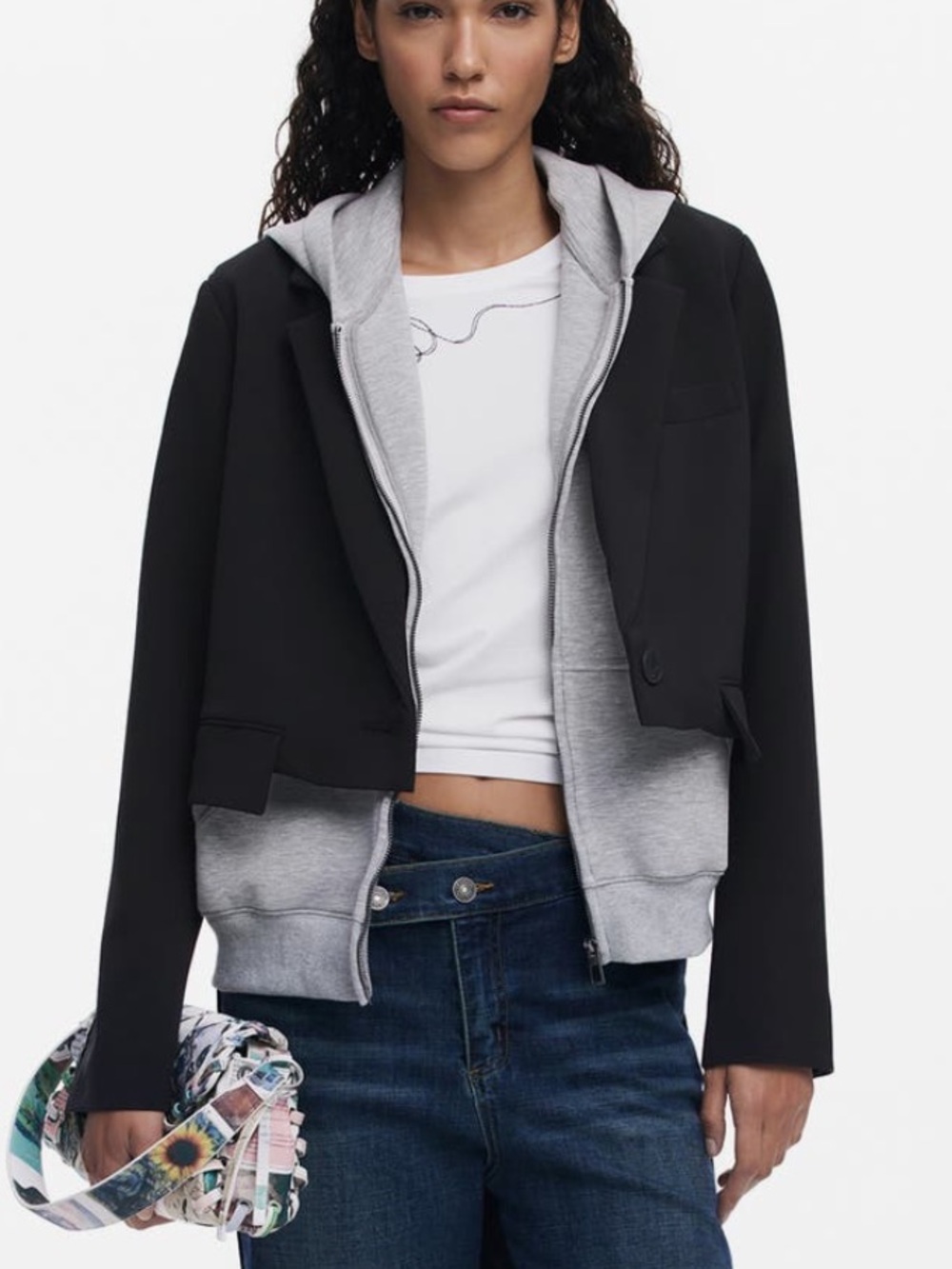 Desigual Layered Hooded Blazer